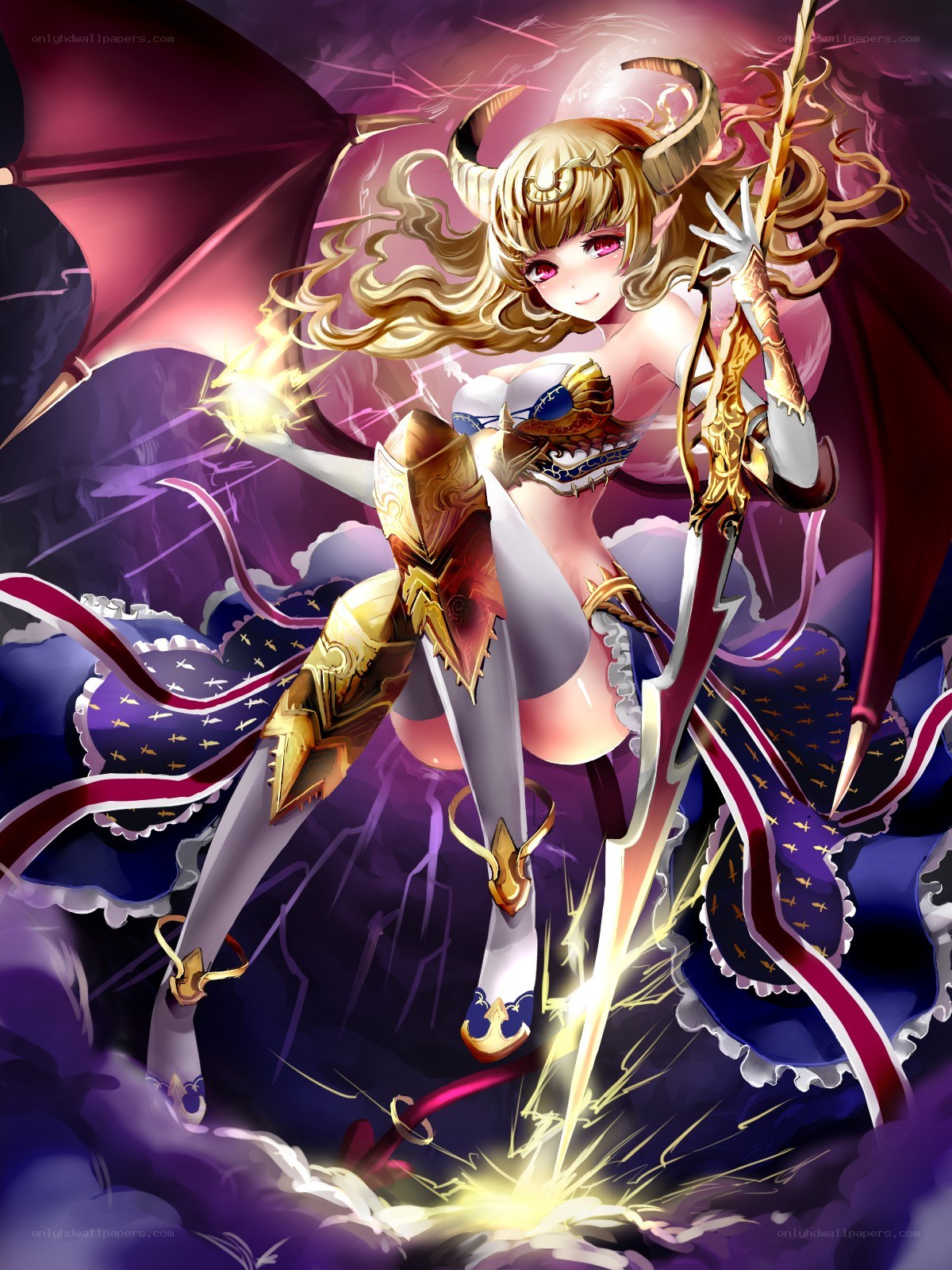 Demon girl with lightning magic