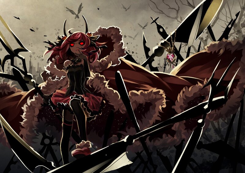 Demon girl with red eyes