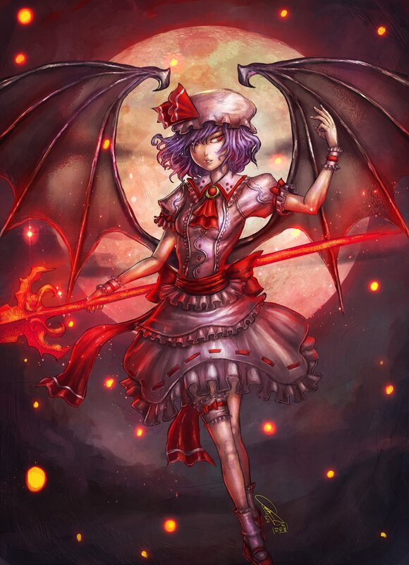 Demon girl with red staff