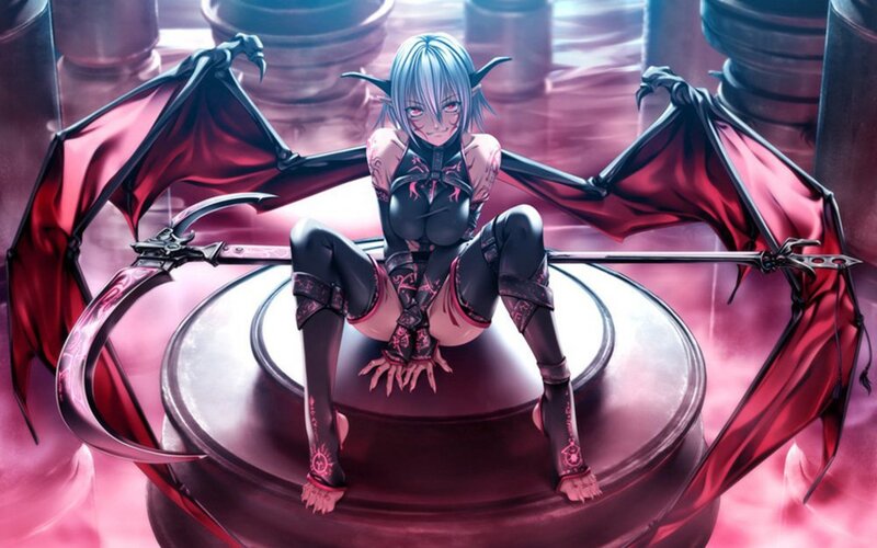 demon girl with red wings