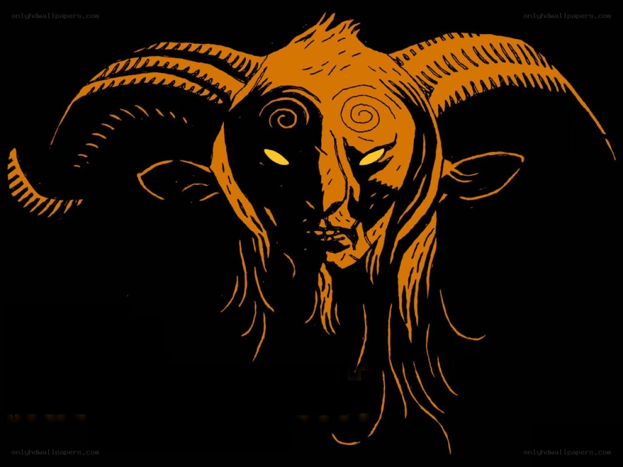 demon goat head illustration