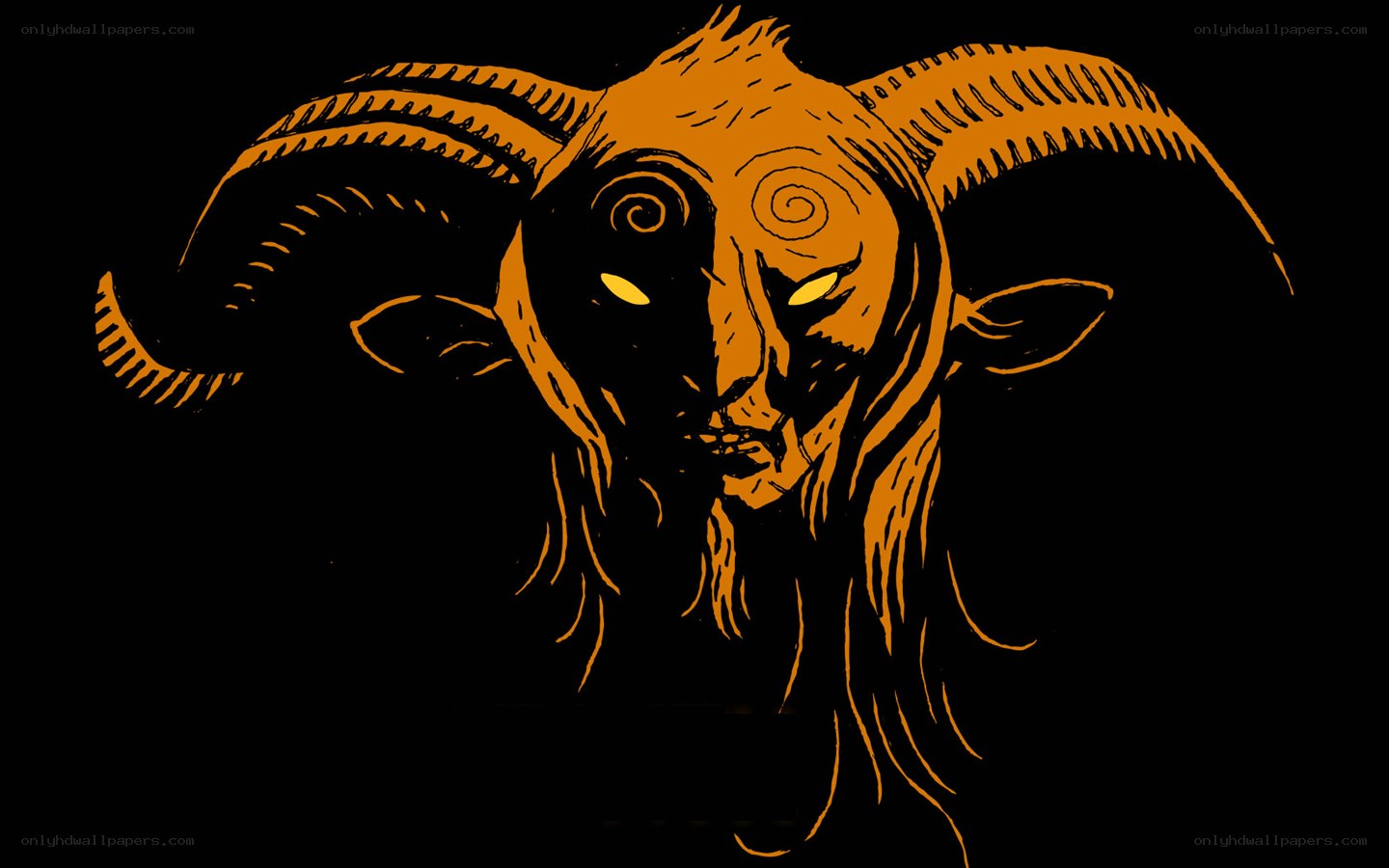 demon goat head illustration