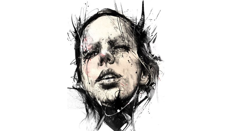 demon-horned woman portrait