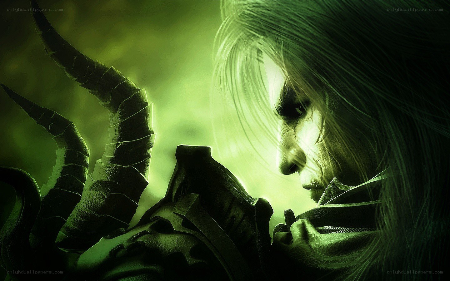 demon hunter in green light