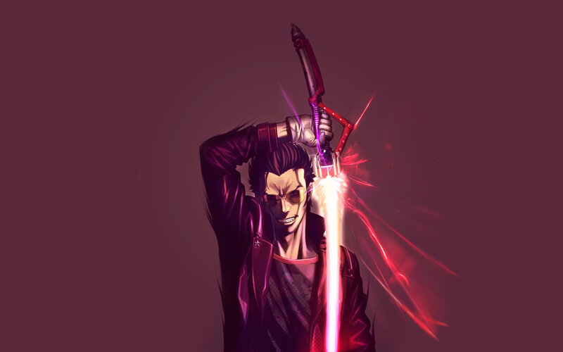 Demon Hunter with a glowing sword