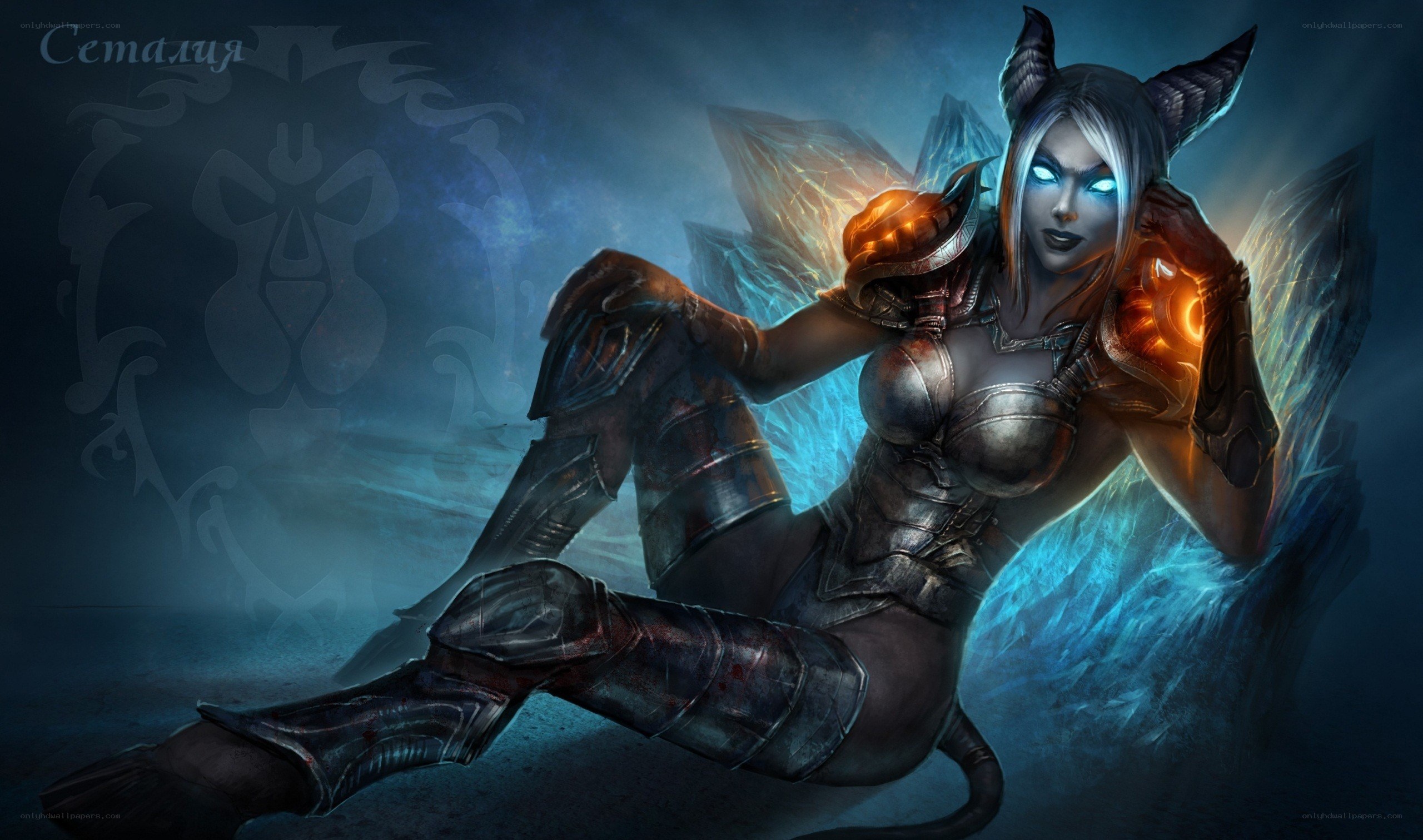 Demon Hunter with glowing eyes