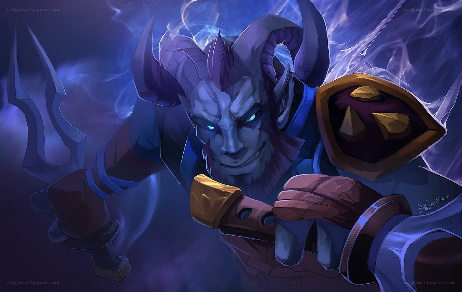 demon hunter with glowing eyes