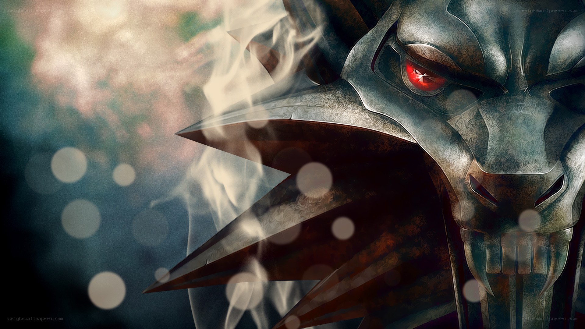 demon hunter with red eyes