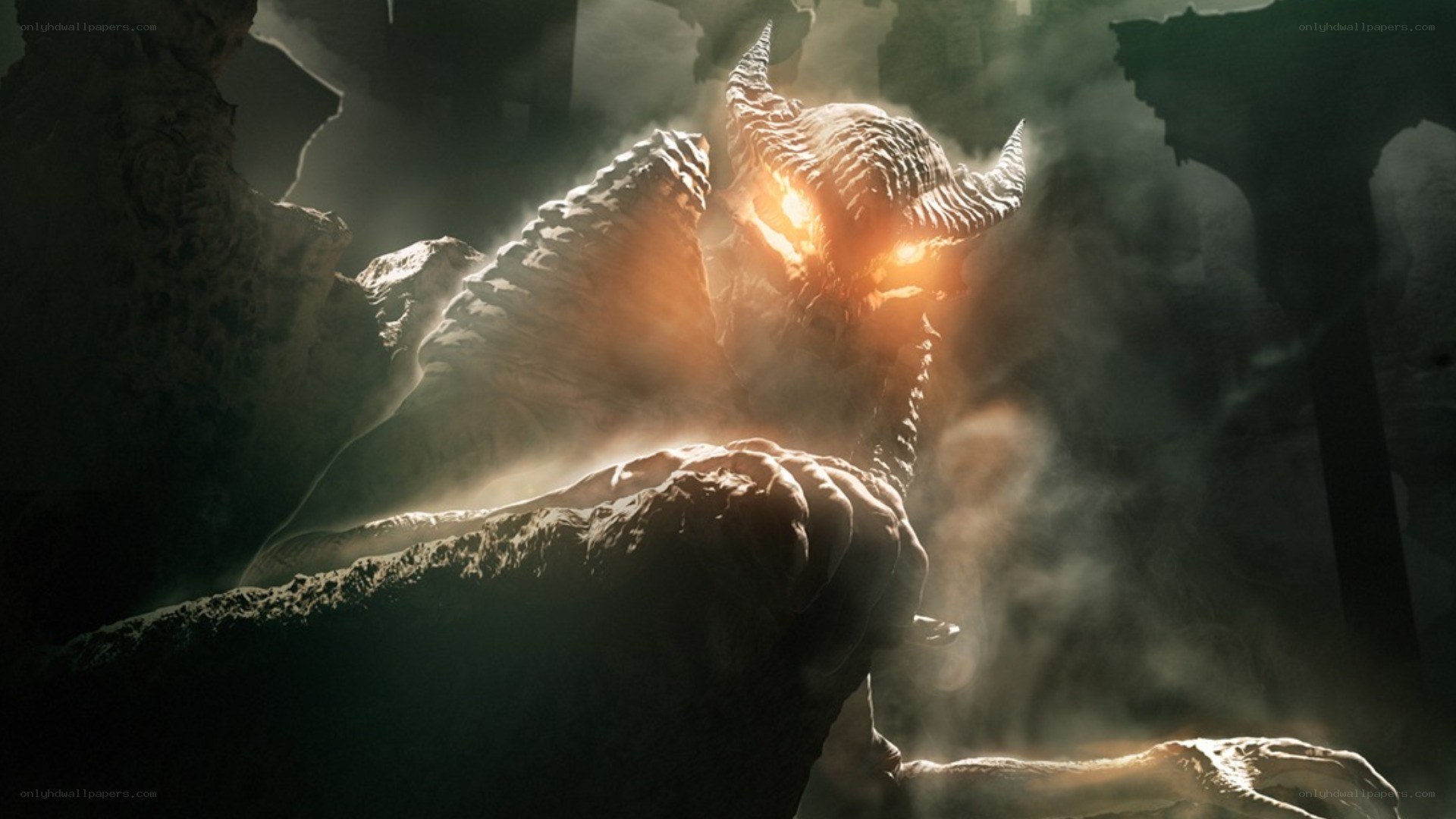 demon in a dark cavern
