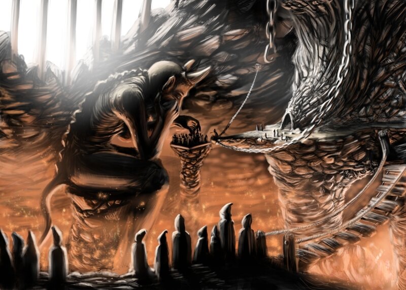 demon in a dark prison