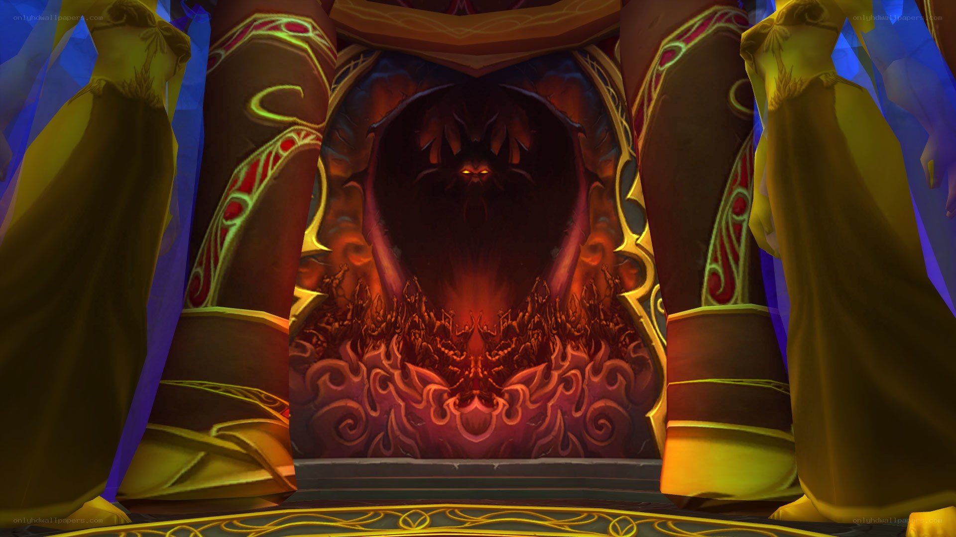 demon in a fiery portal