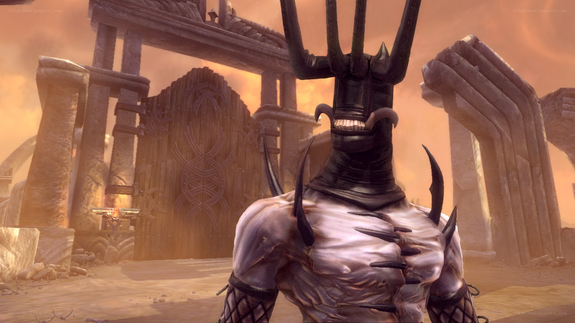 demon in ancient ruins