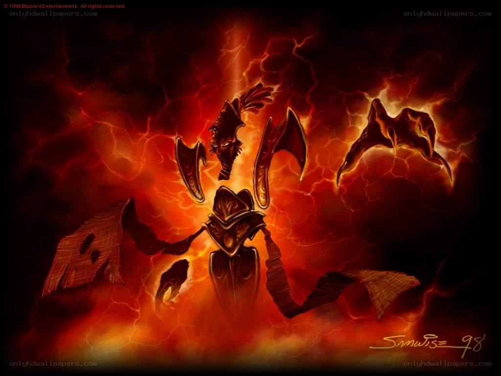 demon in fiery storm