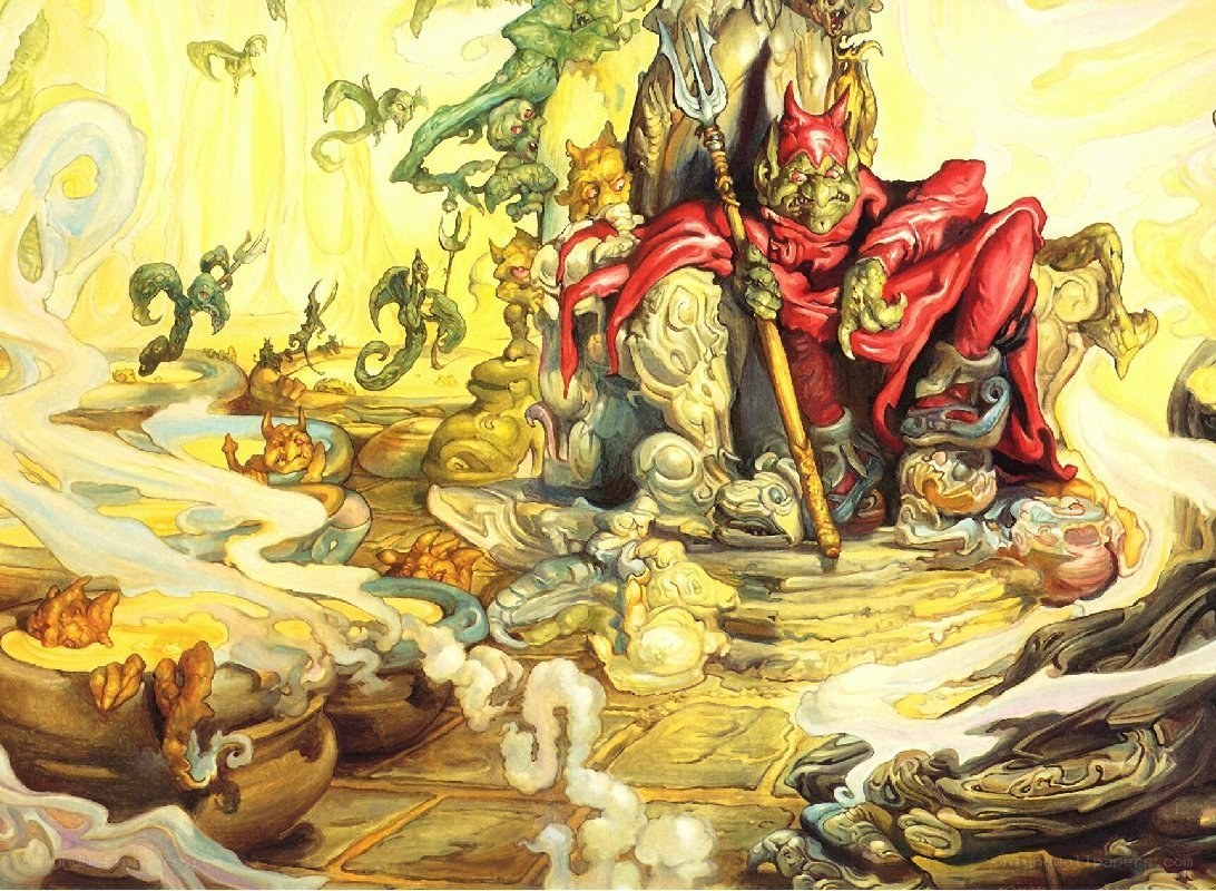 Demon king in a fiery realm