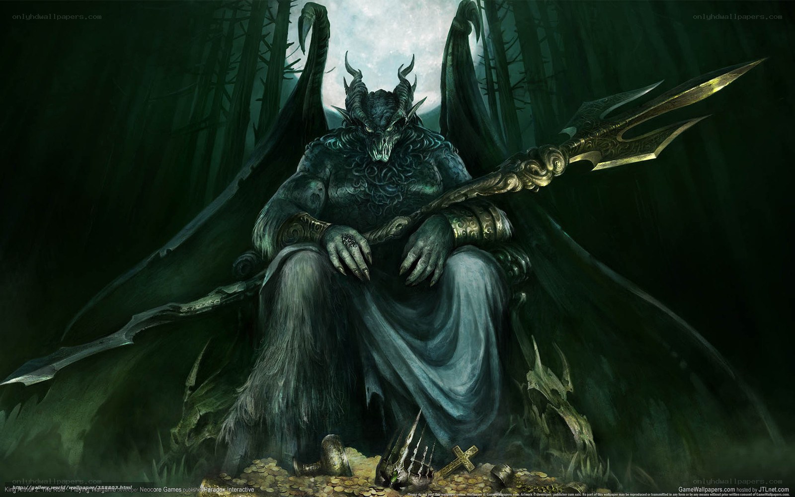 Demon king in dark forest