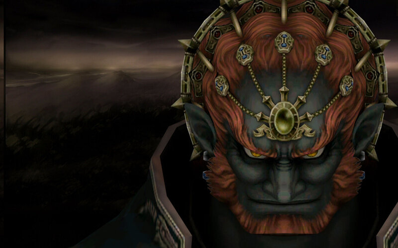 Demon king in dark landscape