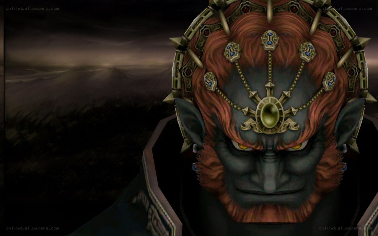 Demon king in dark landscape