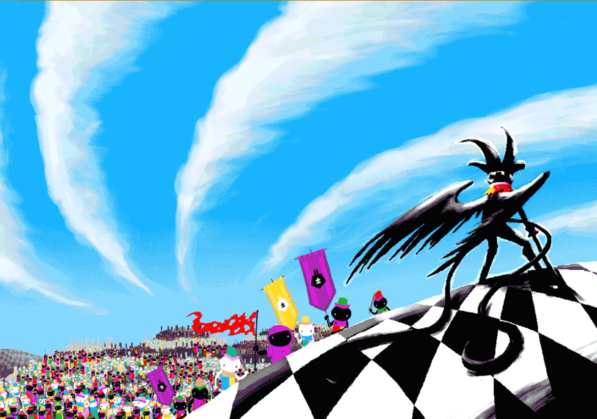 Demon king on a checkered hill