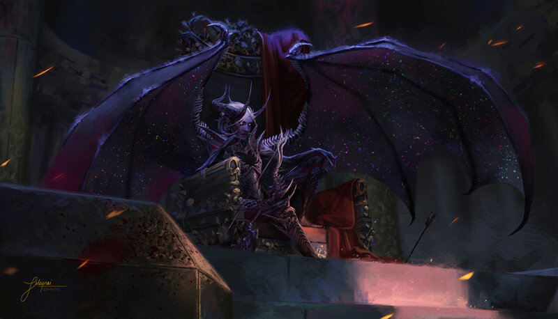 Demon King on Throne — Purple, Dark