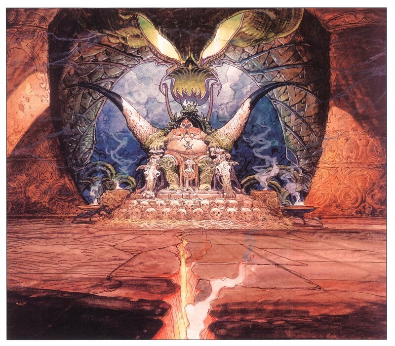 Demon King on Throne — Red, Dark
