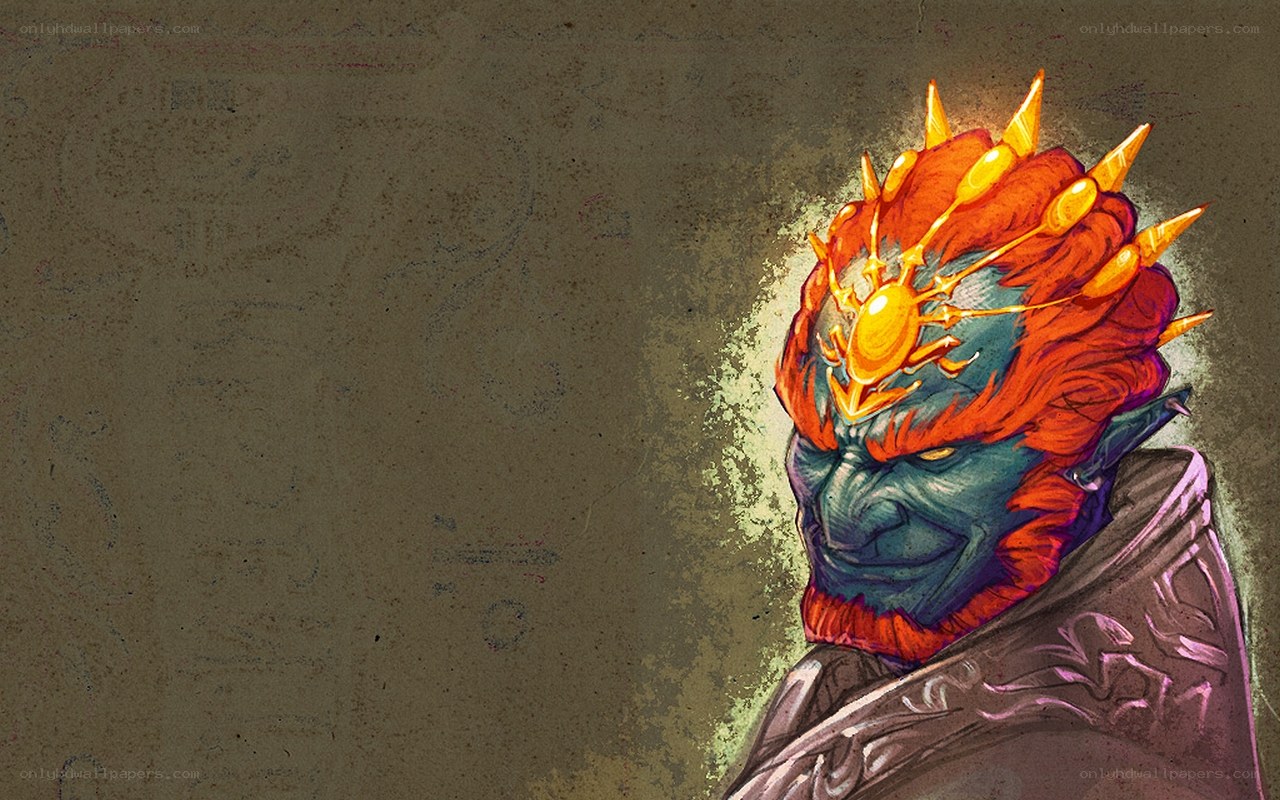 demon king with fiery crown
