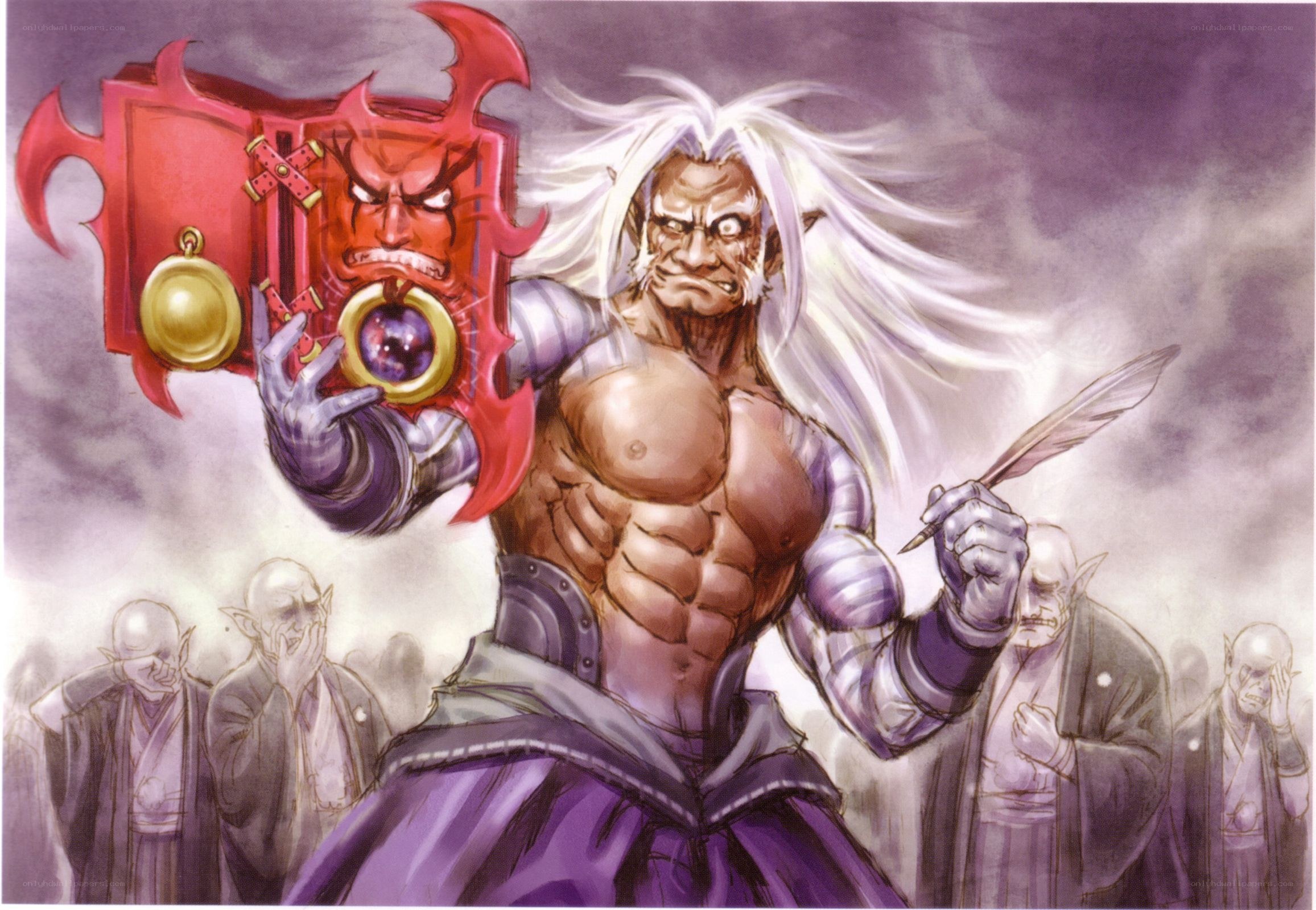 Demon king with magical artifact