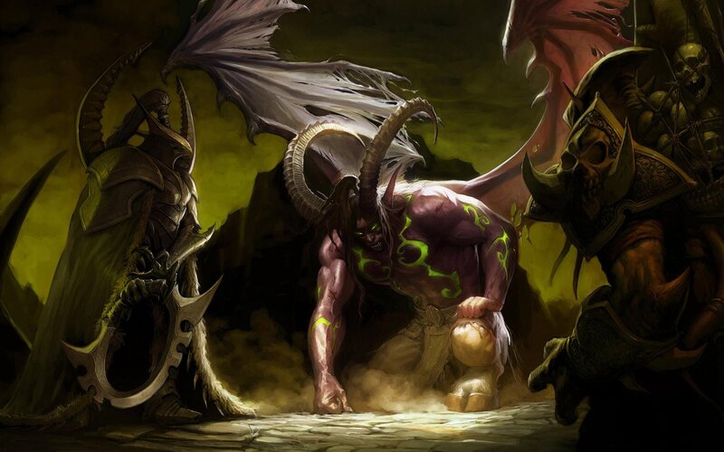 Demon Kneeling in Cave — Purple, Dark, Dramatic