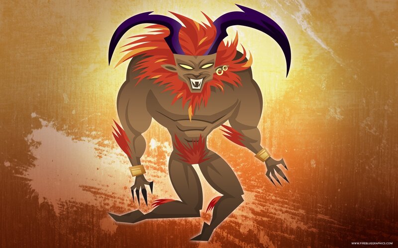 Demon-like Creature — Orange, Dramatic
