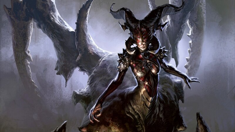 Demon-like Figure with Wings — Gray, Dark