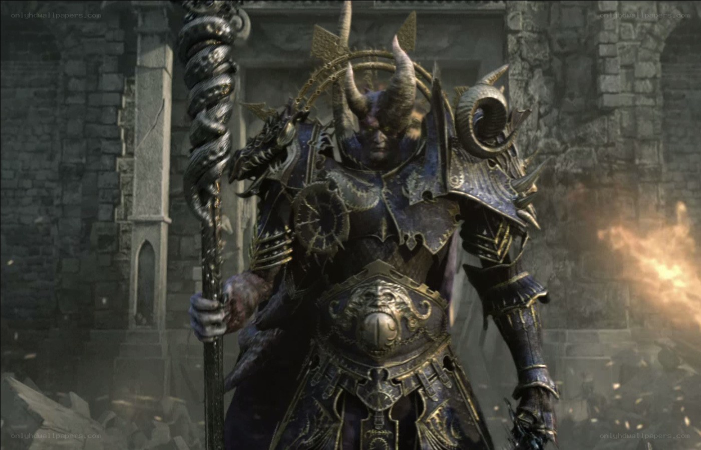 demon lord in ornate armor
