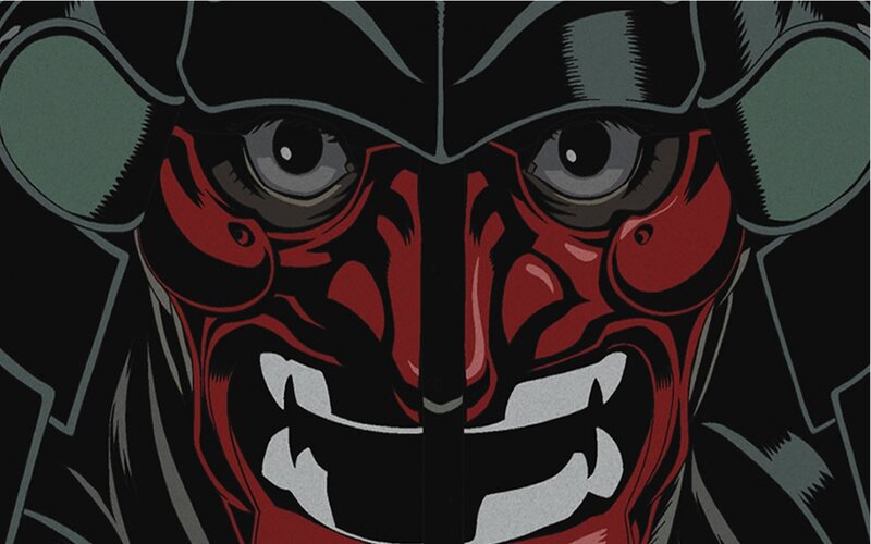 demon mask close-up
