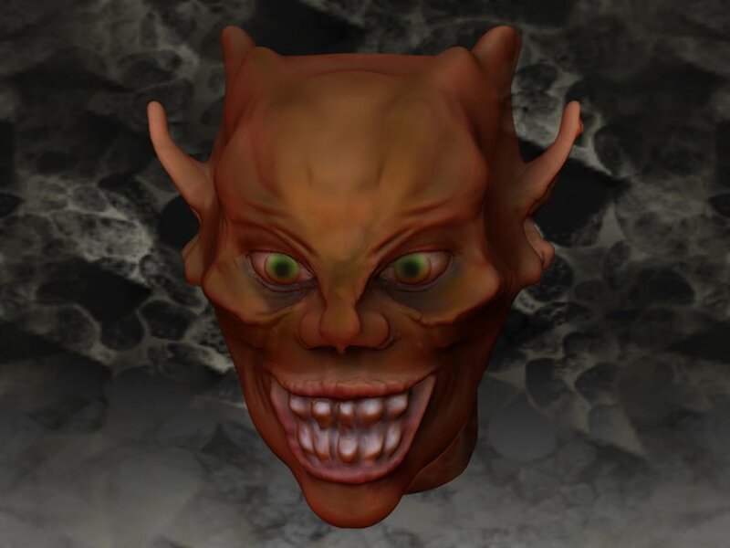 demon mask with horns