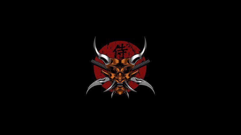 Demon Mask with Swords