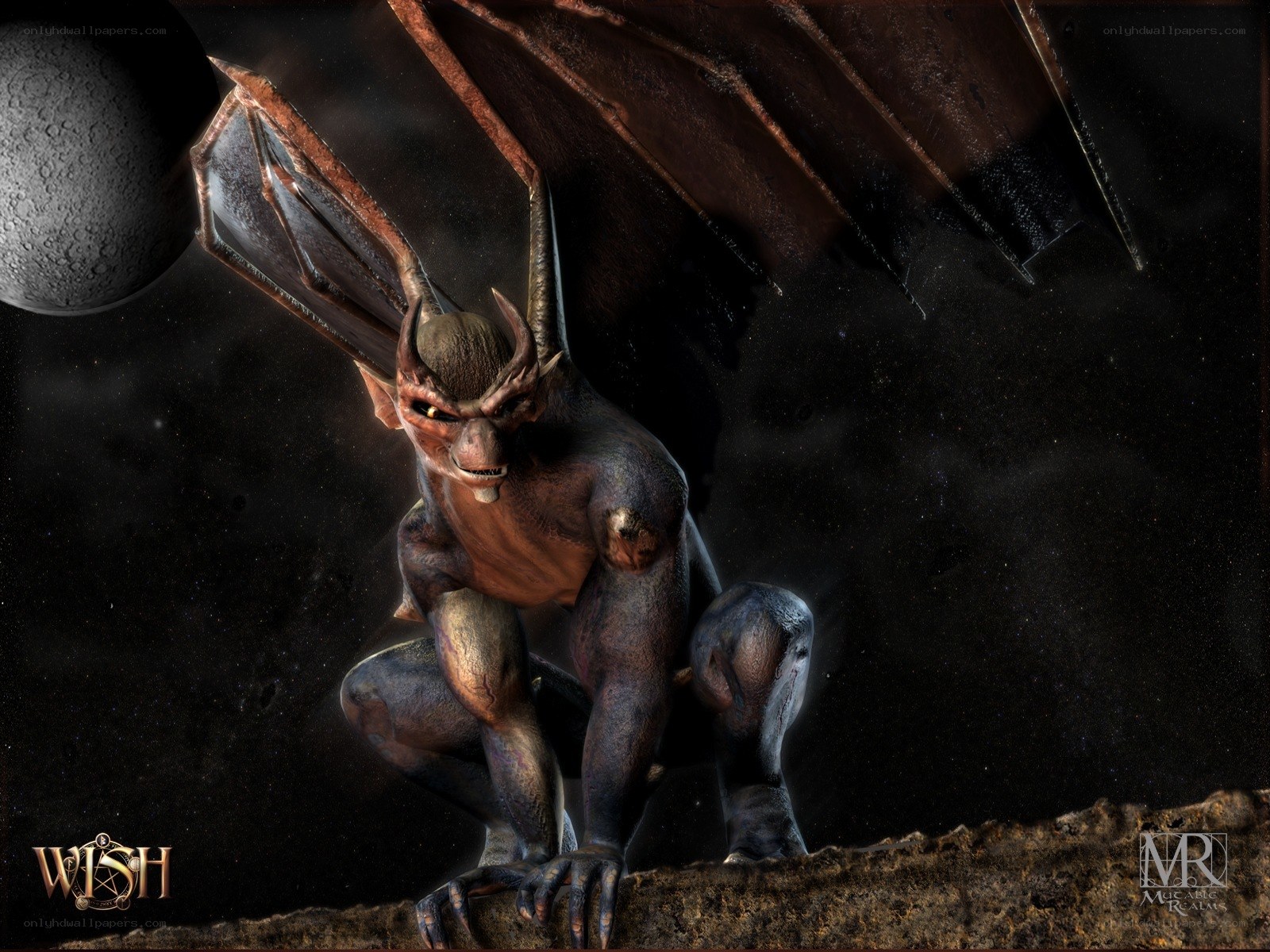 Demon on a rocky outcrop