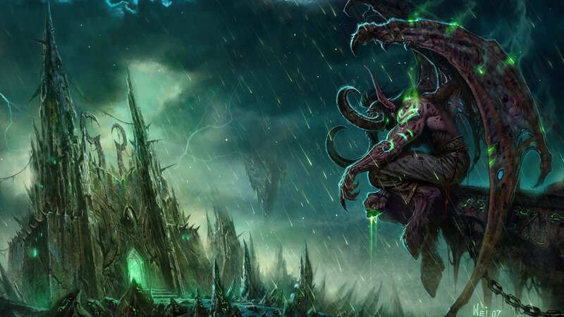 Demon on a Throne — Green, Dark, Dramatic