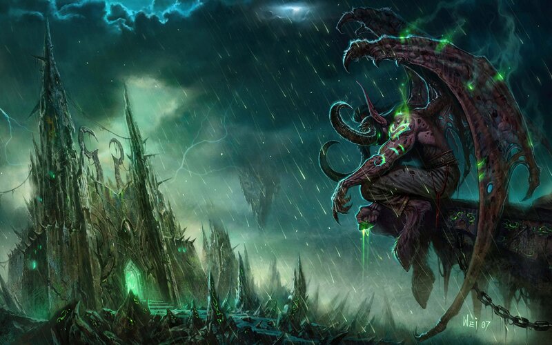 Demon on a Throne — Green, Dramatic, Dark