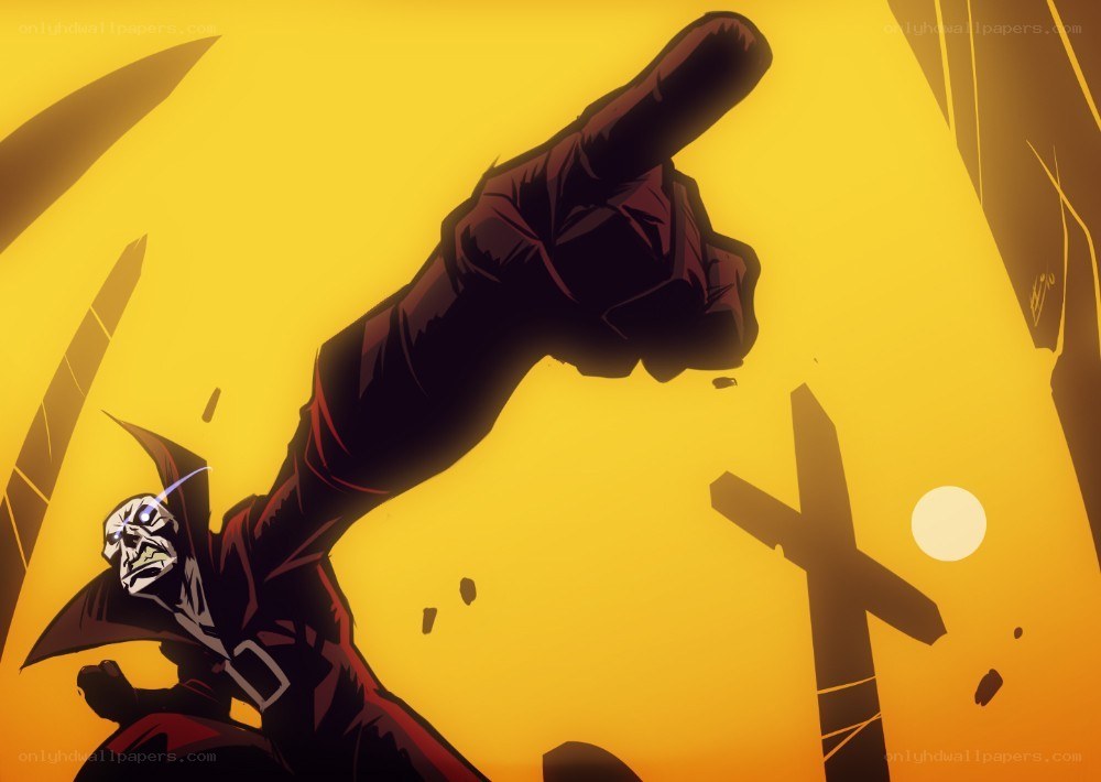 demon pointing at the sky