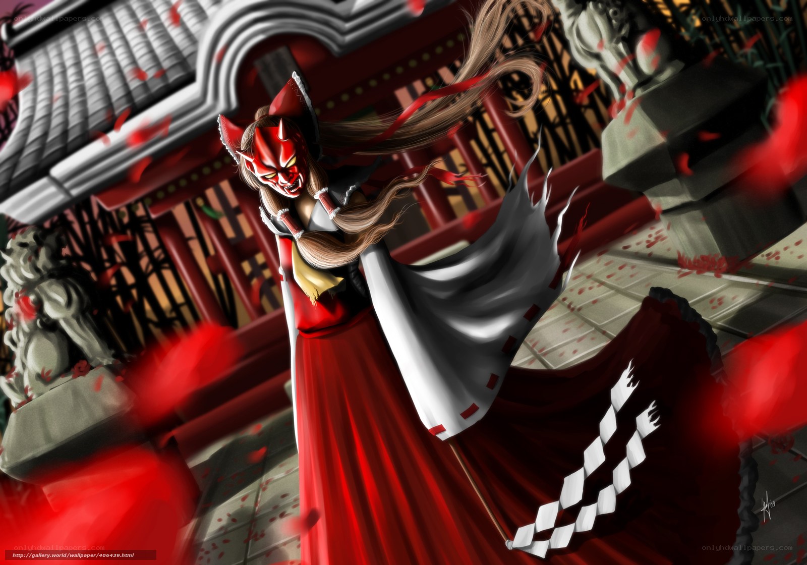 Demon priestess in a temple