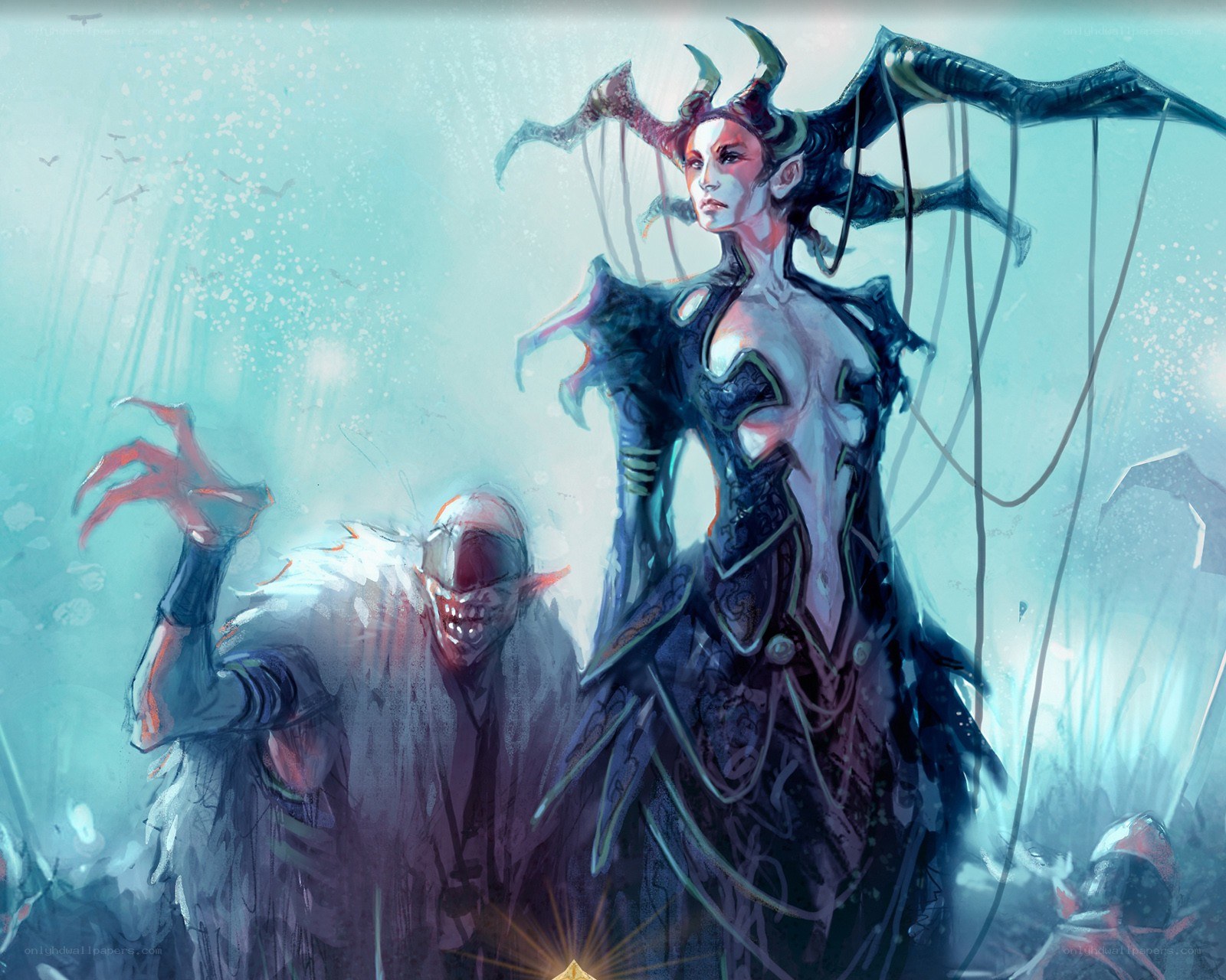 Demon queen and her minion