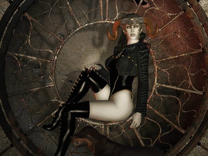 demon queen in ornate chair