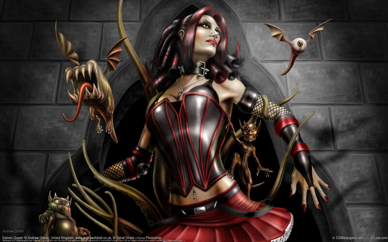 Demon Queen with Minions — Black