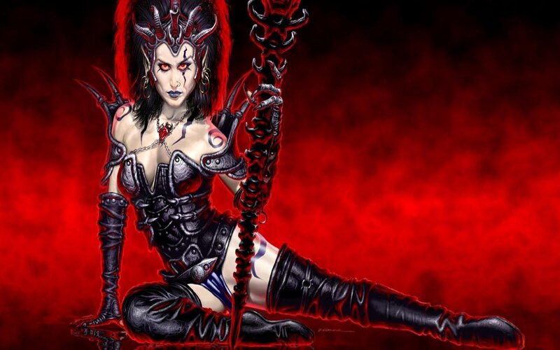demon queen with staff