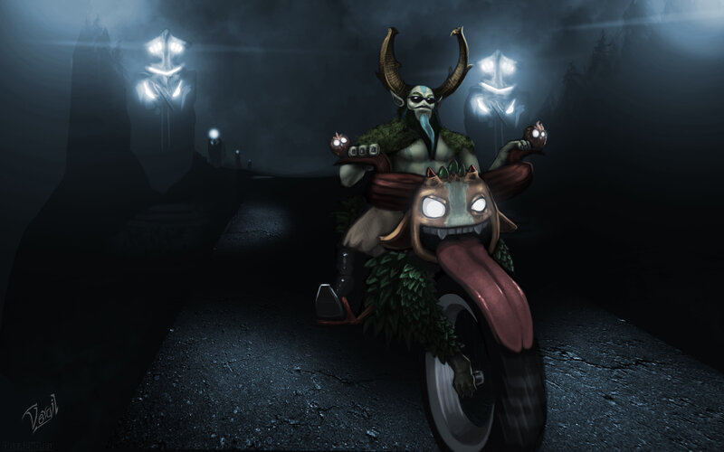 demon riding a motorcycle