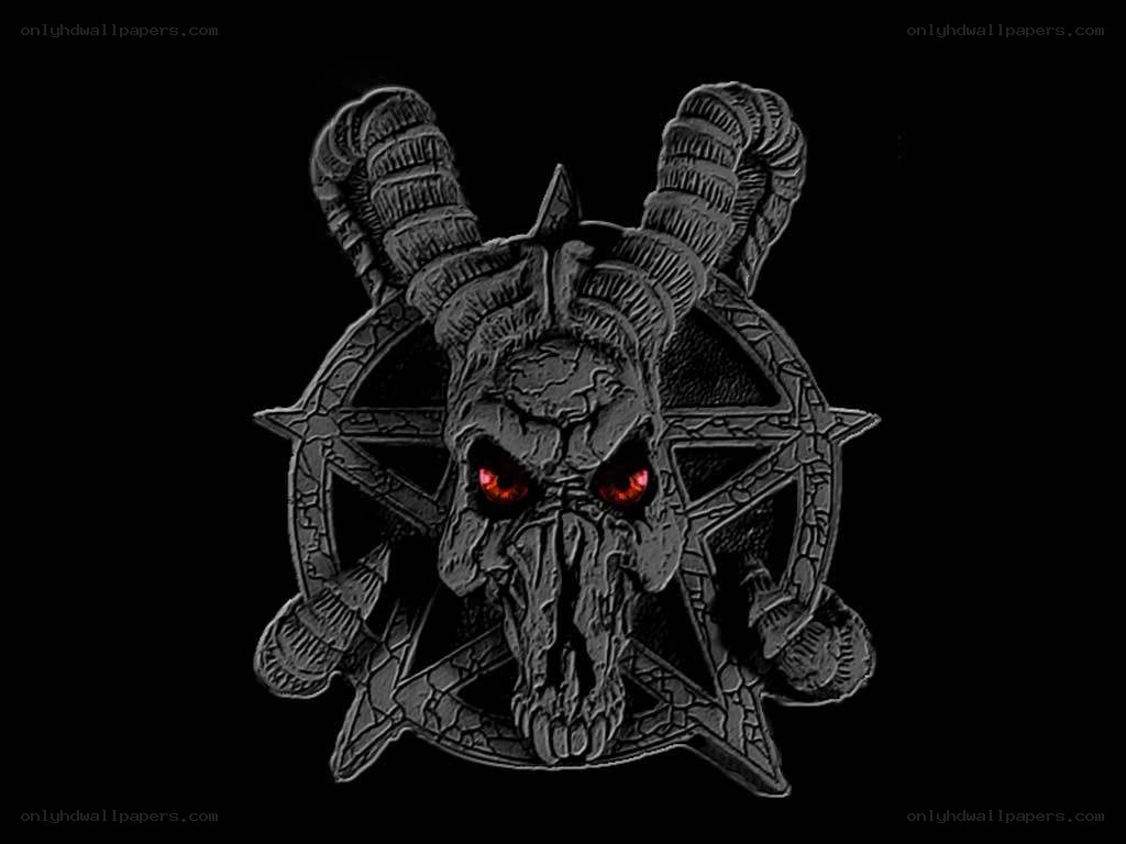 demon skull with pentagram
