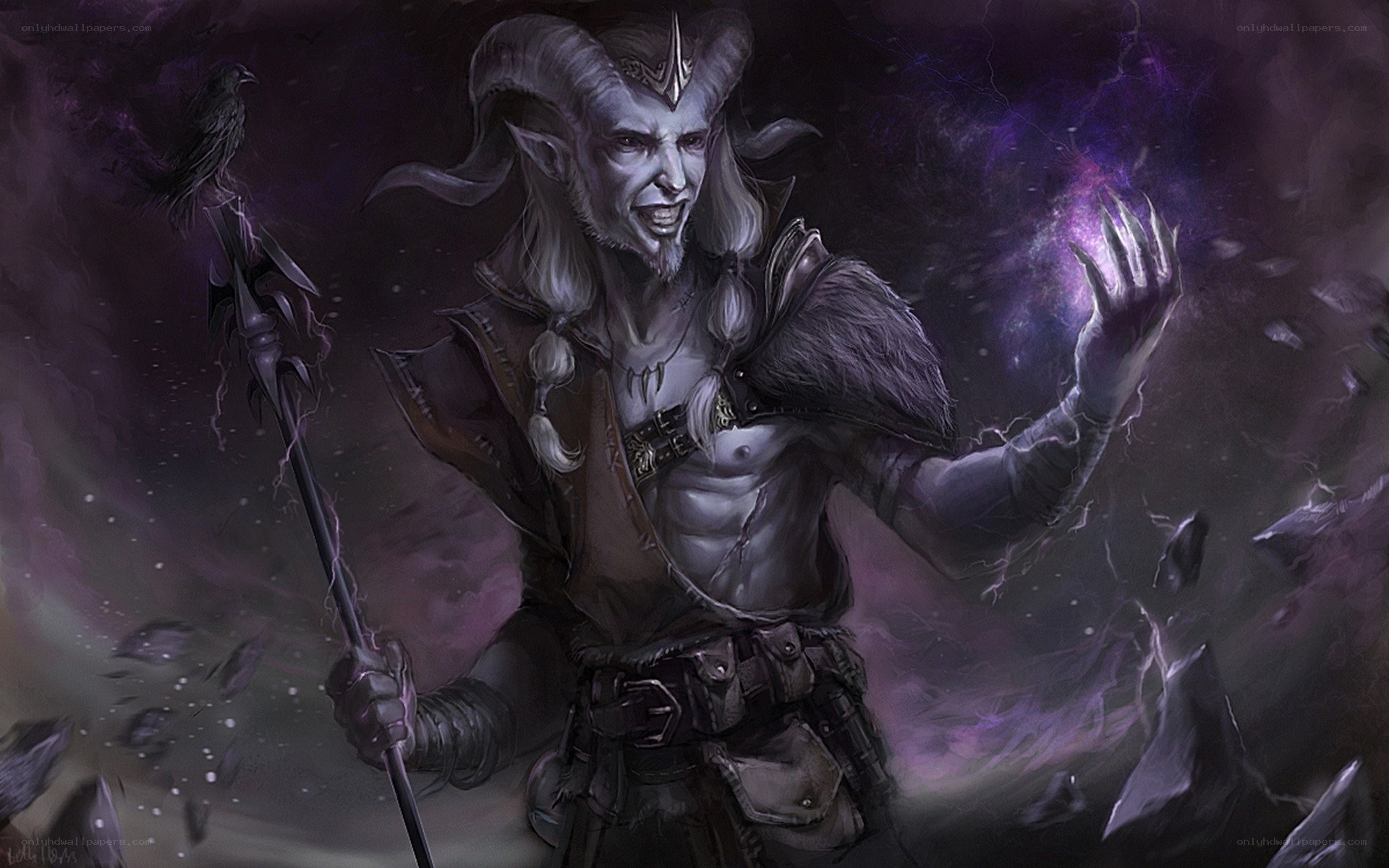 demon sorcerer with staff
