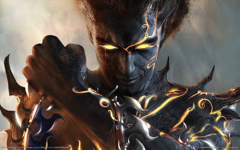 Demon Warrior with Glowing Eyes — Black