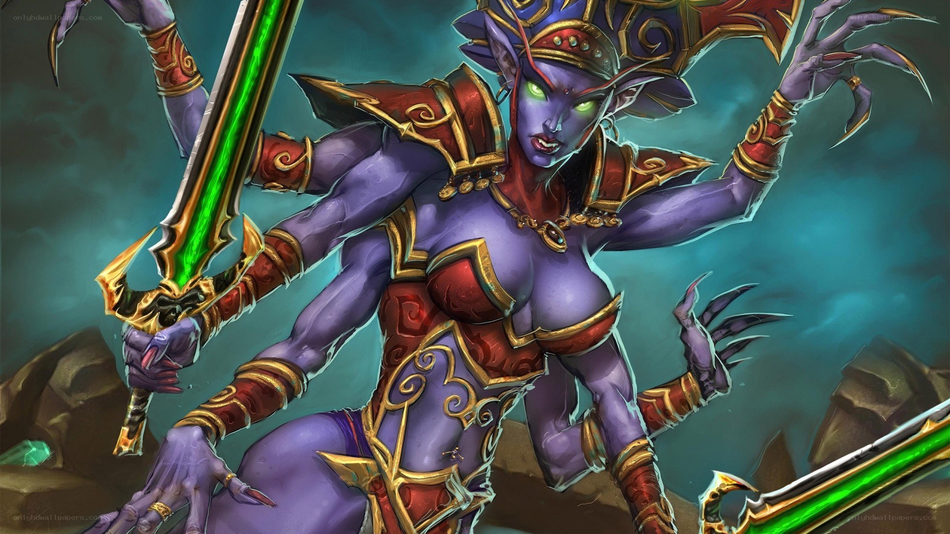 Demon warrior with green sword