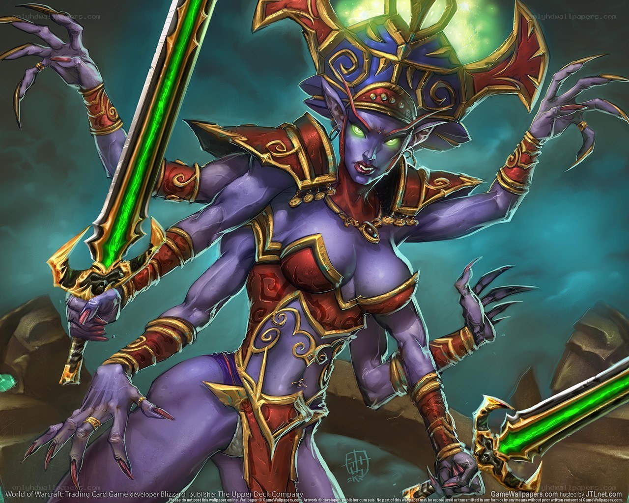 Demon warrior with green sword