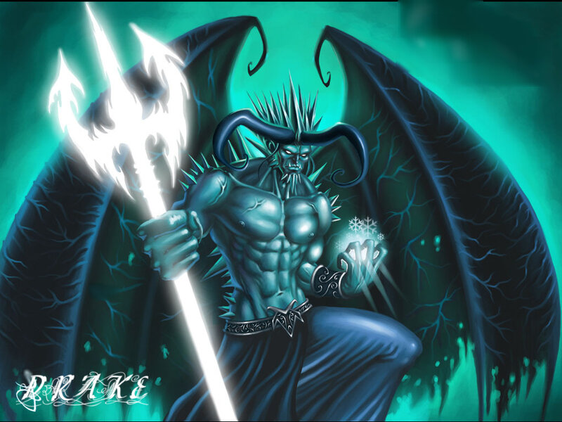 demon warrior with trident