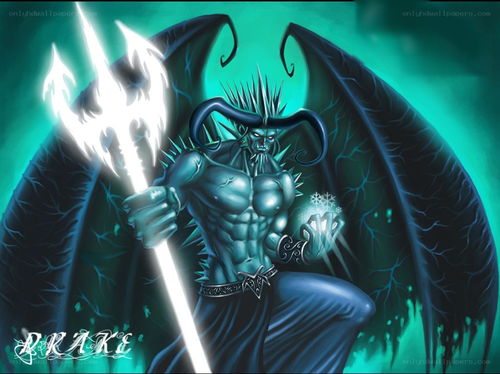 demon warrior with trident